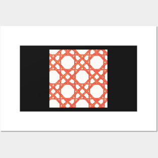 Orange lattice rattan webbing Posters and Art